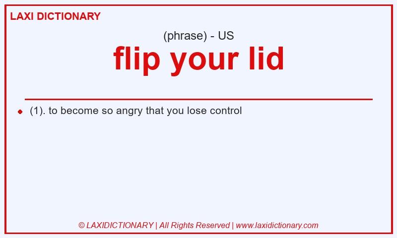 Definition flip your lid in American English