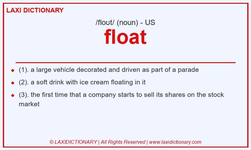 Definition float in American English