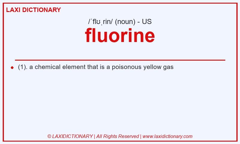 Definition fluorine in American English