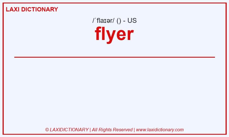 Definition flyer in American English