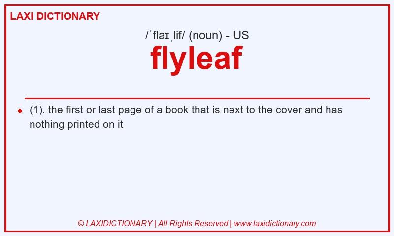 Definition flyleaf in American English