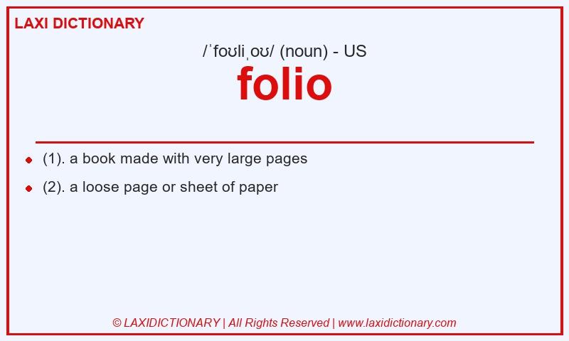 Definition folio in American English