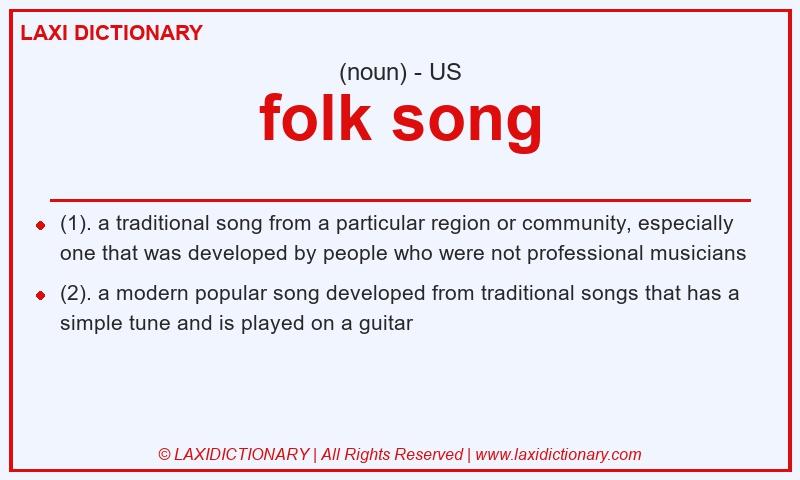 Definition folk song in American English