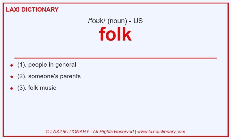 Definition folk in American English