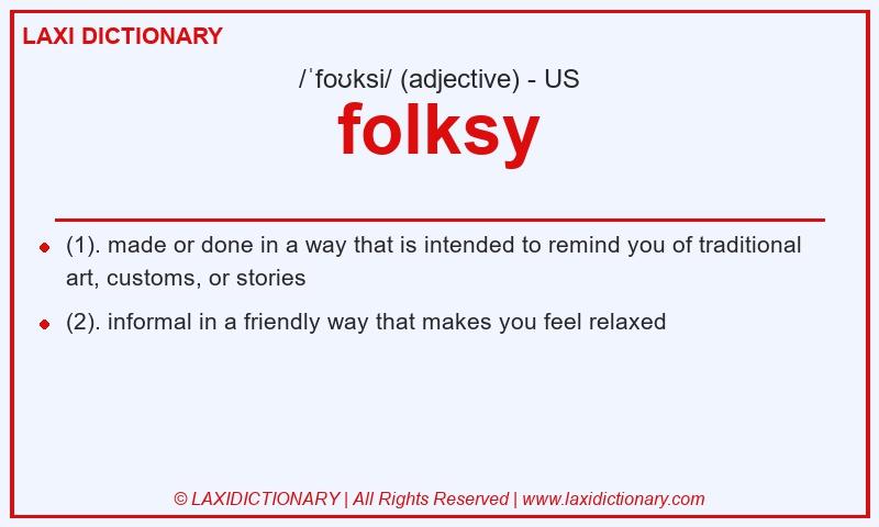 Definition folksy in American English