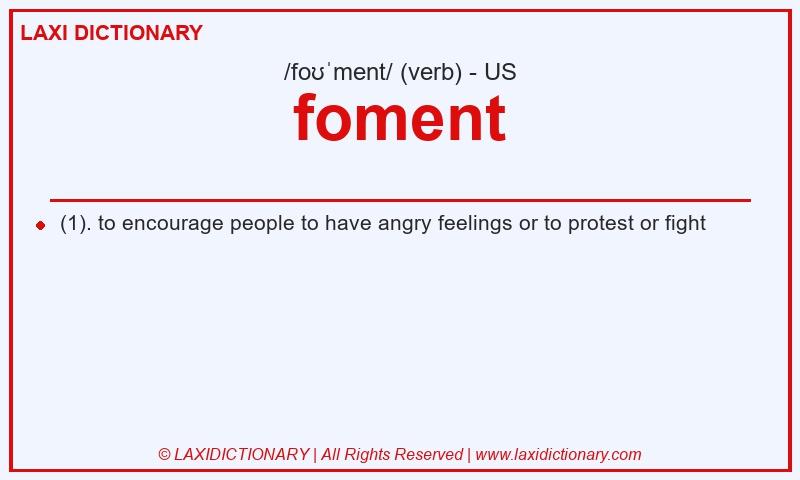 Definition foment in American English