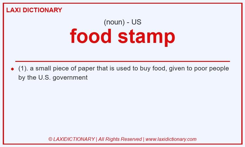 Definition food stamp in American English