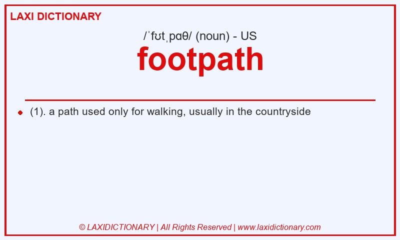 Definition footpath in American English