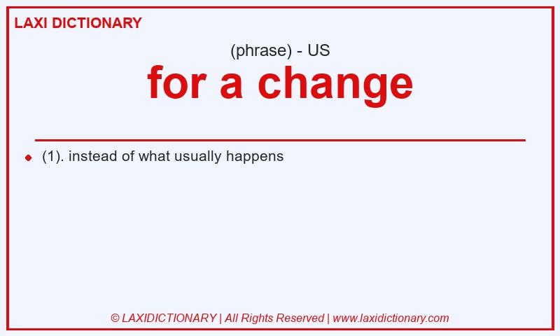 Definition for a change in American English
