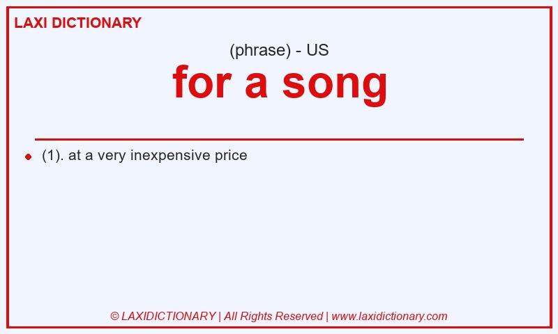 Definition for a song in American English
