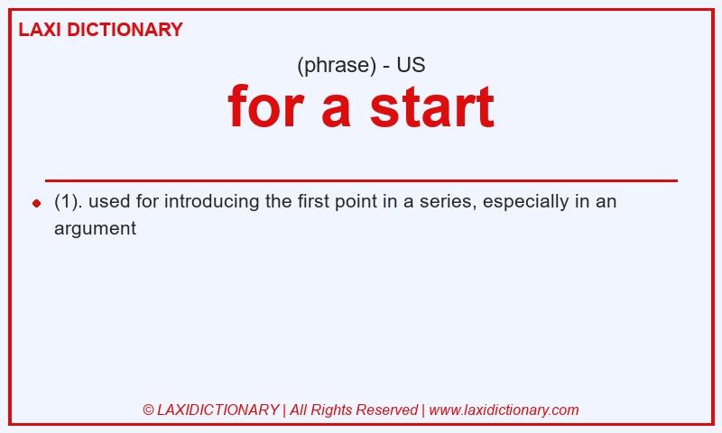 Definition for a start in American English
