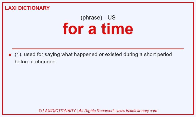 Definition for a time in American English