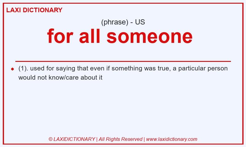 Definition for all someone in American English