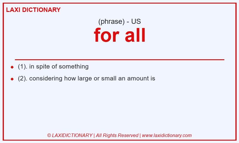 Definition for all in American English