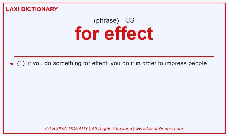 Definition for effect in American English