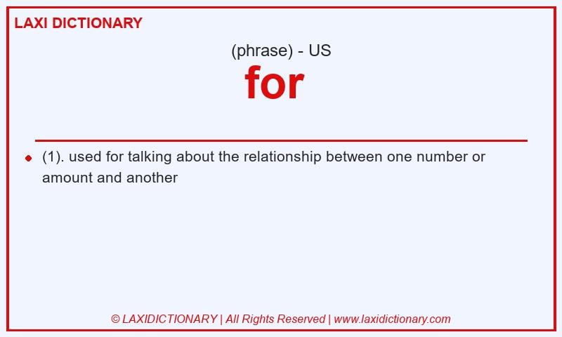 Definition for in American English