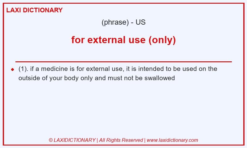 Definition for external use (only) in American English