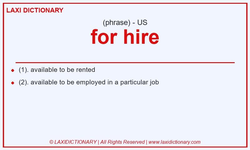 Definition for hire in American English