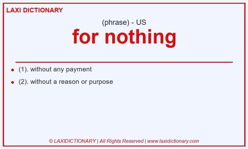 Definition for nothing in American English