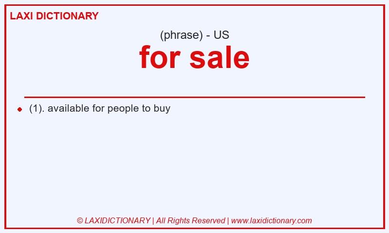 Definition for sale in American English