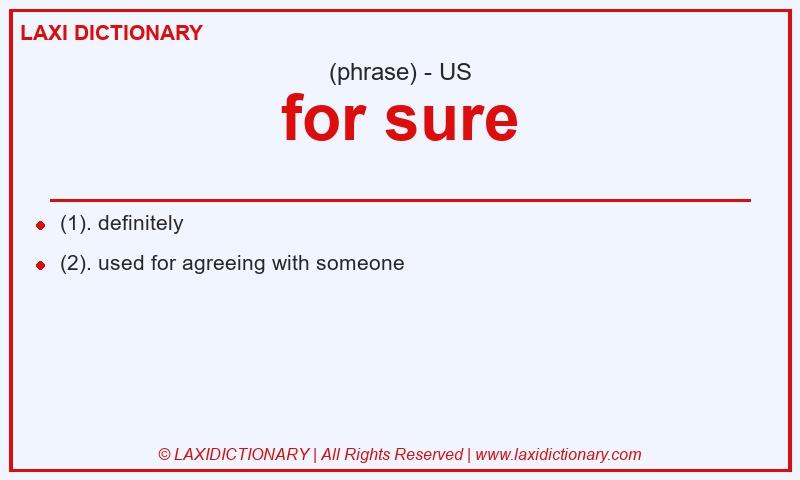 Definition for sure in American English
