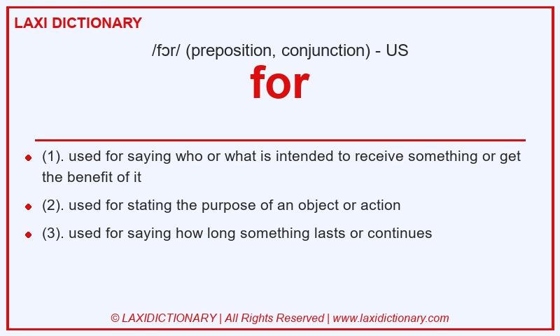 Definition for in American English