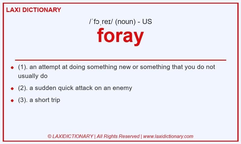 Definition foray in American English