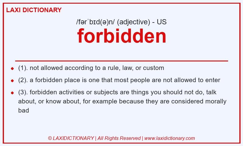 Definition forbidden in American English