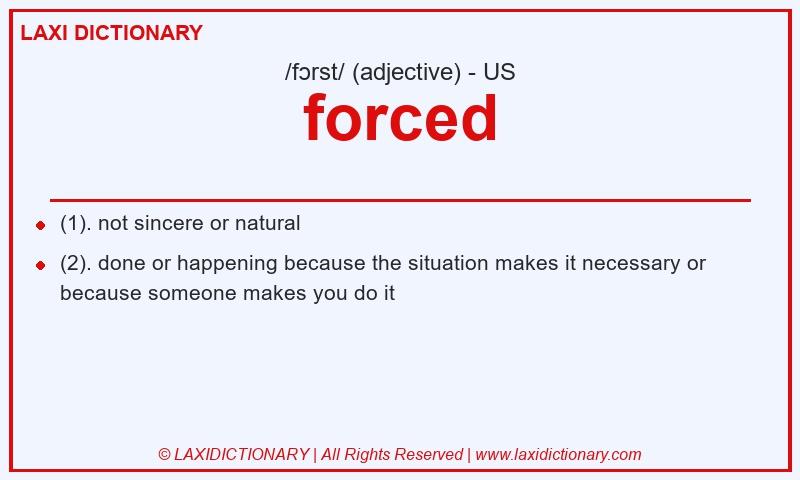 Definition forced in American English