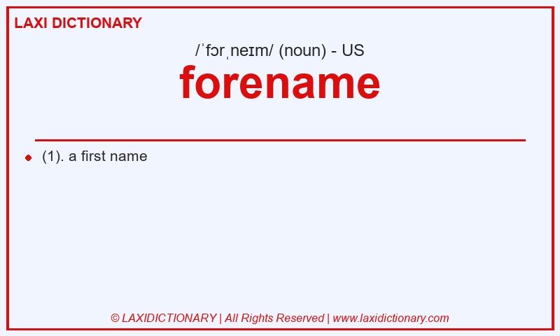 Definition forename in American English