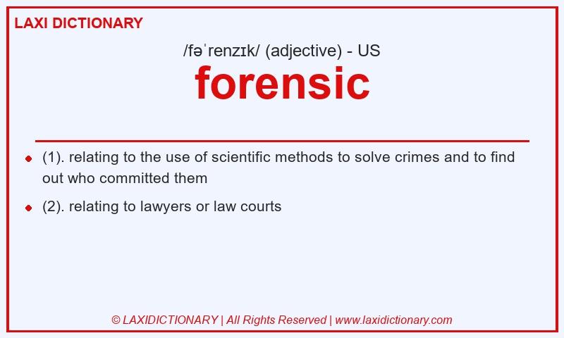 Definition forensic in American English
