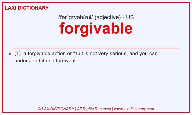 Definition forgivable in American English
