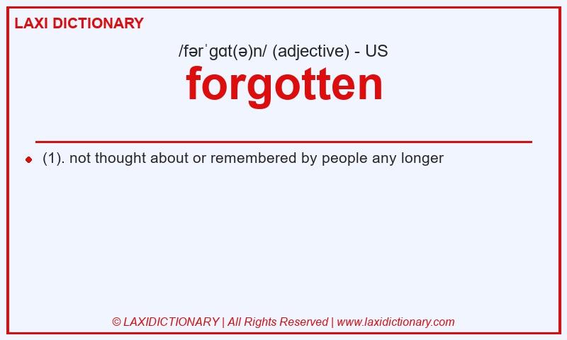 Definition forgotten in American English