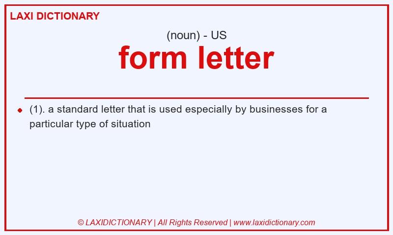 Definition form letter in American English