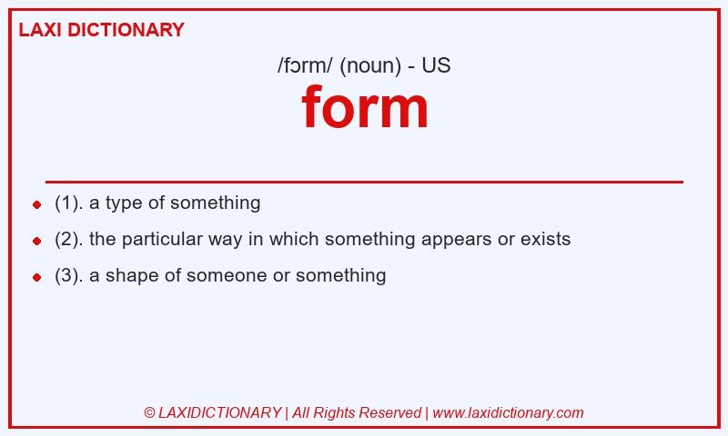 Definition form in American English