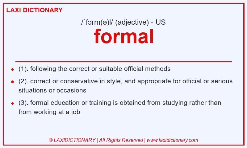 Definition formal in American English