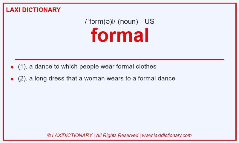 Definition formal in American English
