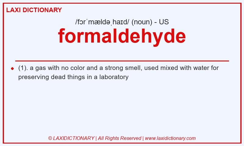 Definition formaldehyde in American English