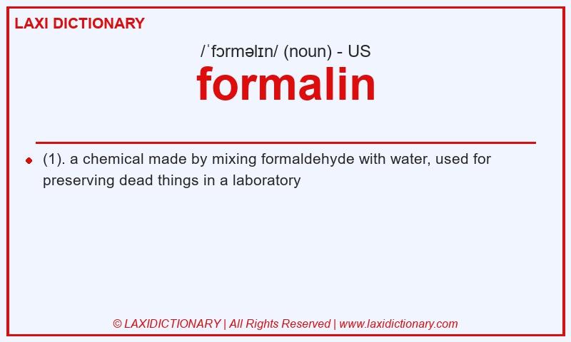 Definition formalin in American English