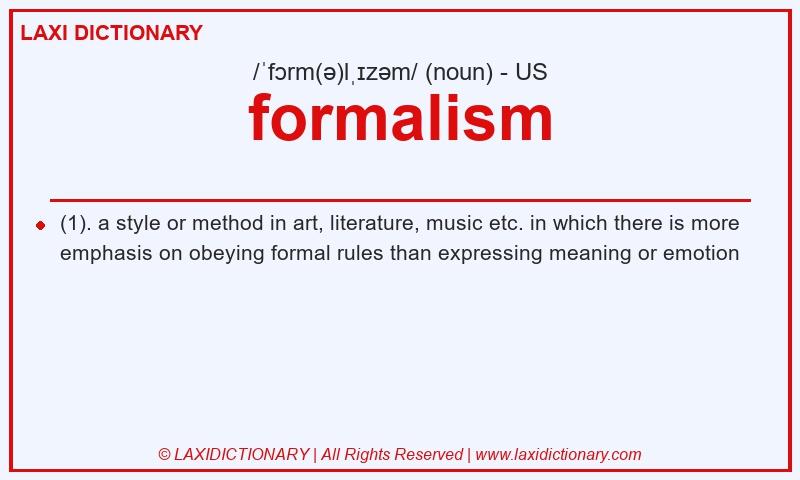 Definition formalism in American English