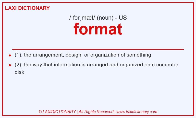 Definition format in American English