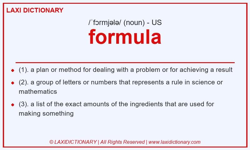 Definition formula in American English