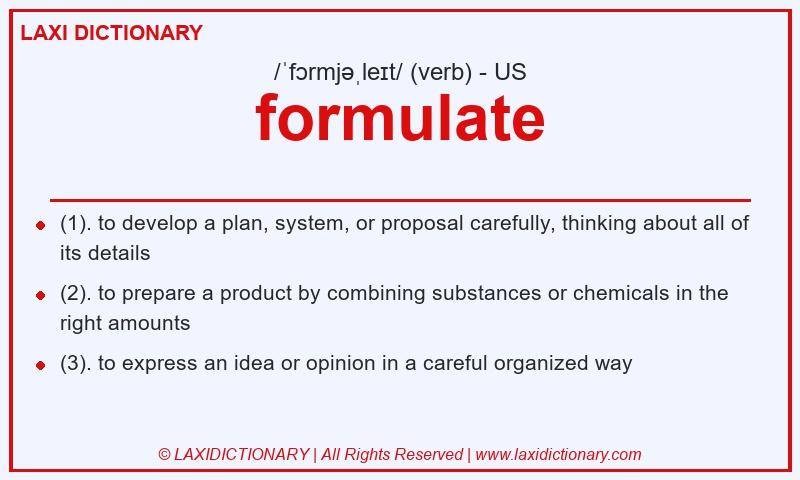 Definition formulate in American English