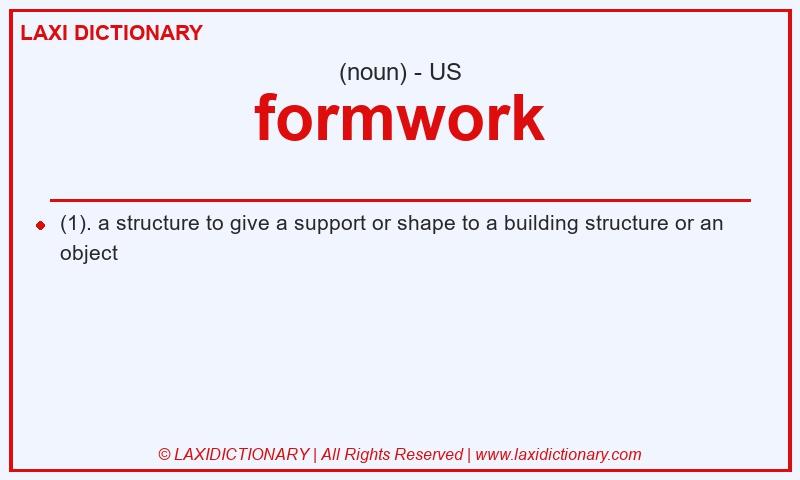 Definition formwork in American English