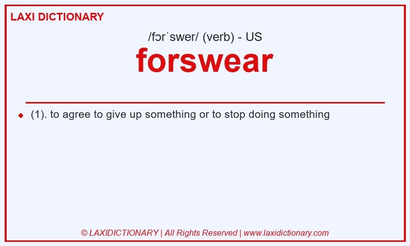 Definition forswear in American English