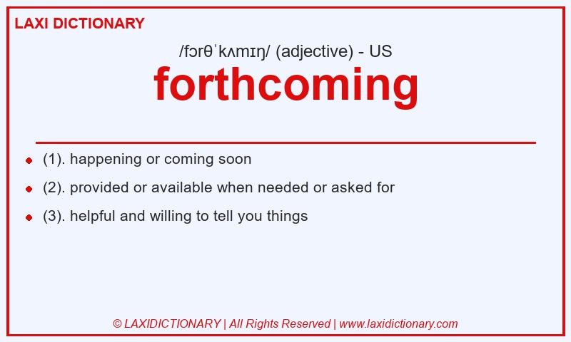 Definition forthcoming in American English