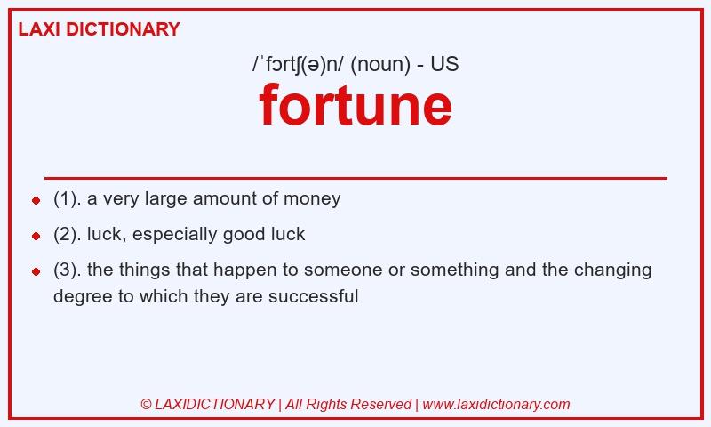 Definition fortune in American English