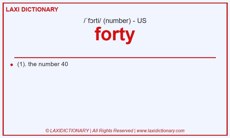 Definition forty in American English