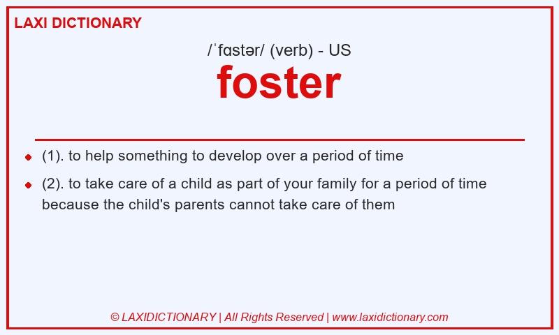 Definition foster in American English