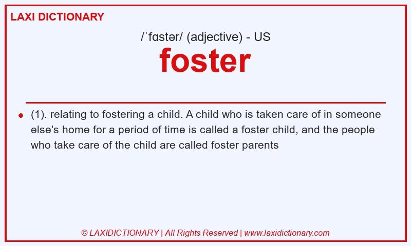Definition foster in American English
